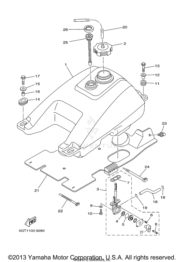 Fuel Tank GRIZZLY YFM600FHN GRIZZLY REALTREE HUNTER - YFM600FHN - 2001 Schematic