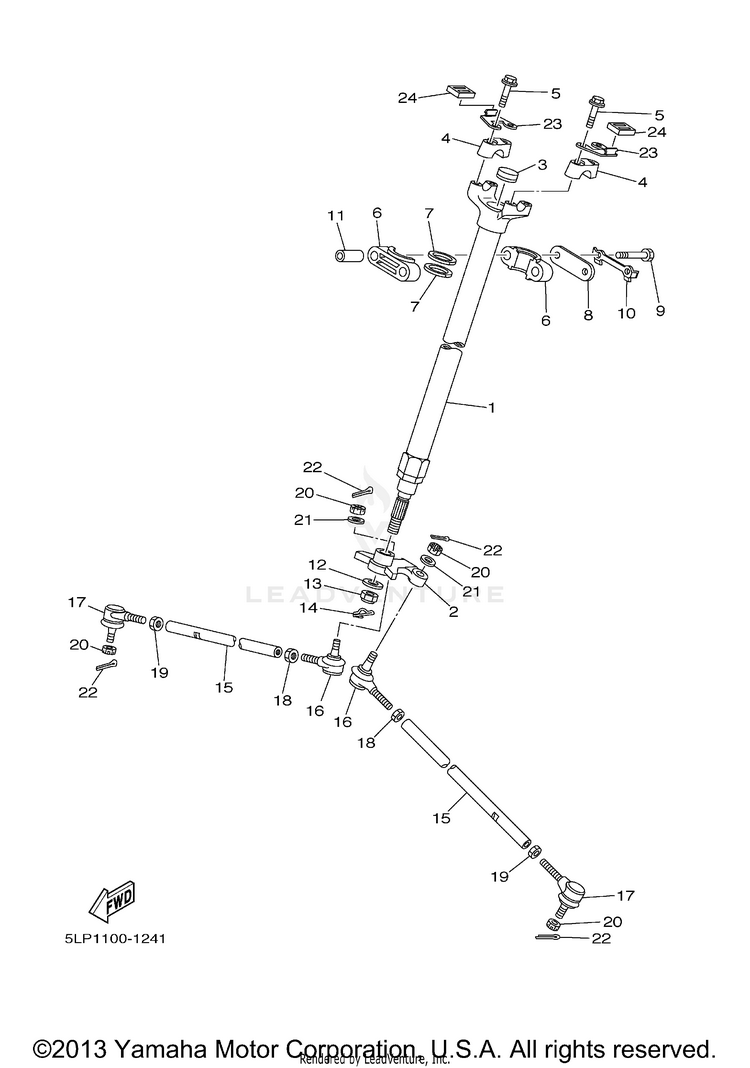 Steering RAPTOR BLACK LIMITED EDITION - YFM660RLER - 2003 Schematic