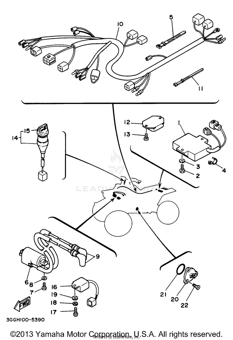 Electrical BANSHEE - YFZ350J - 1997 Schematic