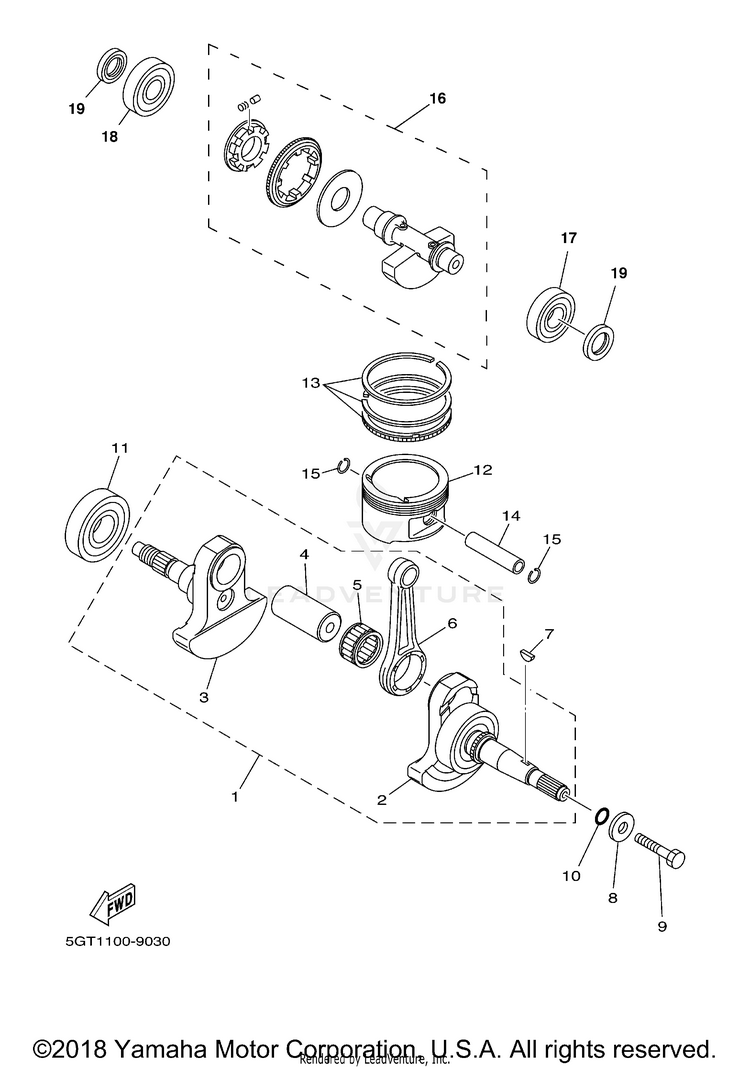 Crankshaft Piston GRIZZLY - YFM600FMC - 2000 Schematic