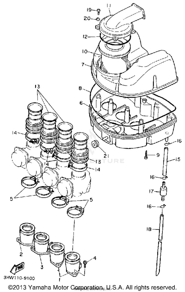 Air Filter FZR600RAC - 1990 Schematic
