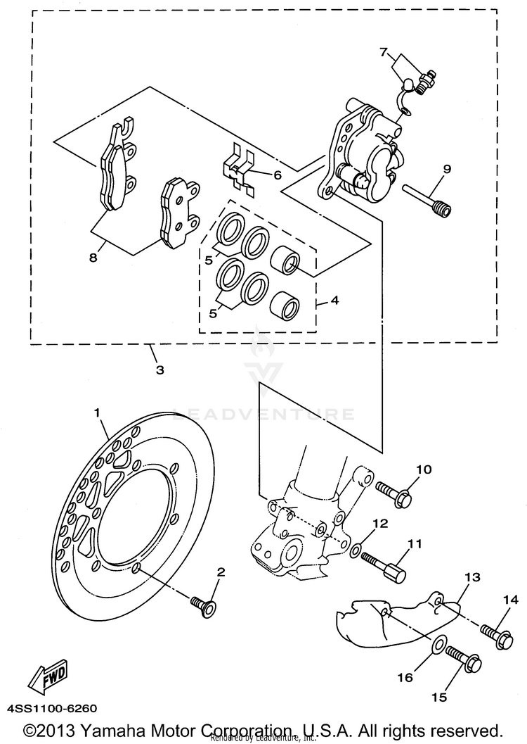 Front Brake Caliper Schematic