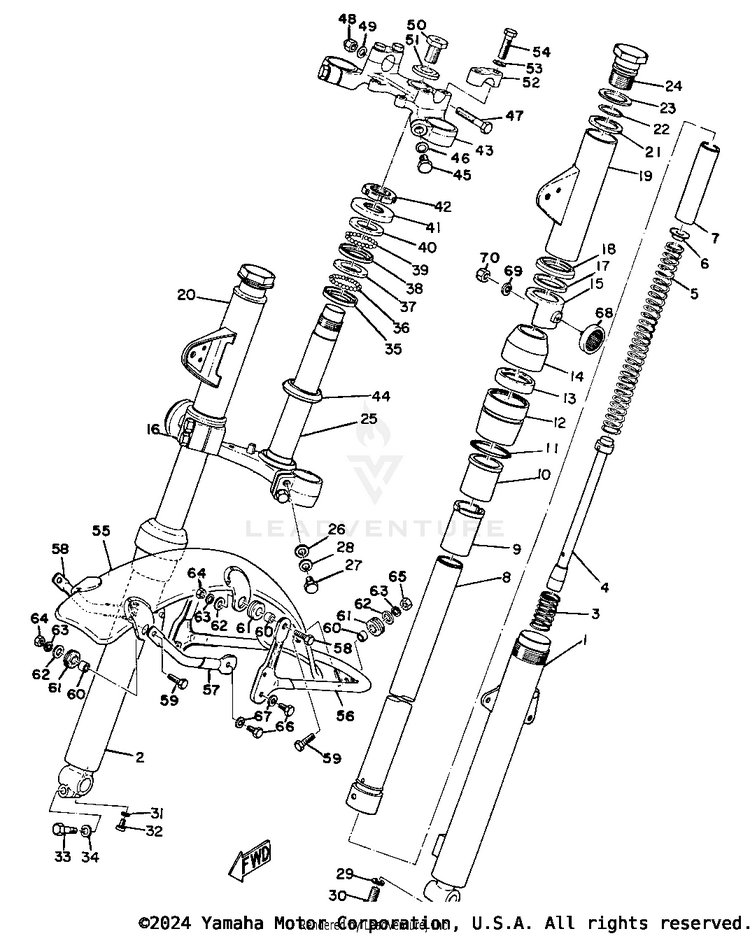 Front Fork & Front Fender (At1c-Ct1c) Schematic