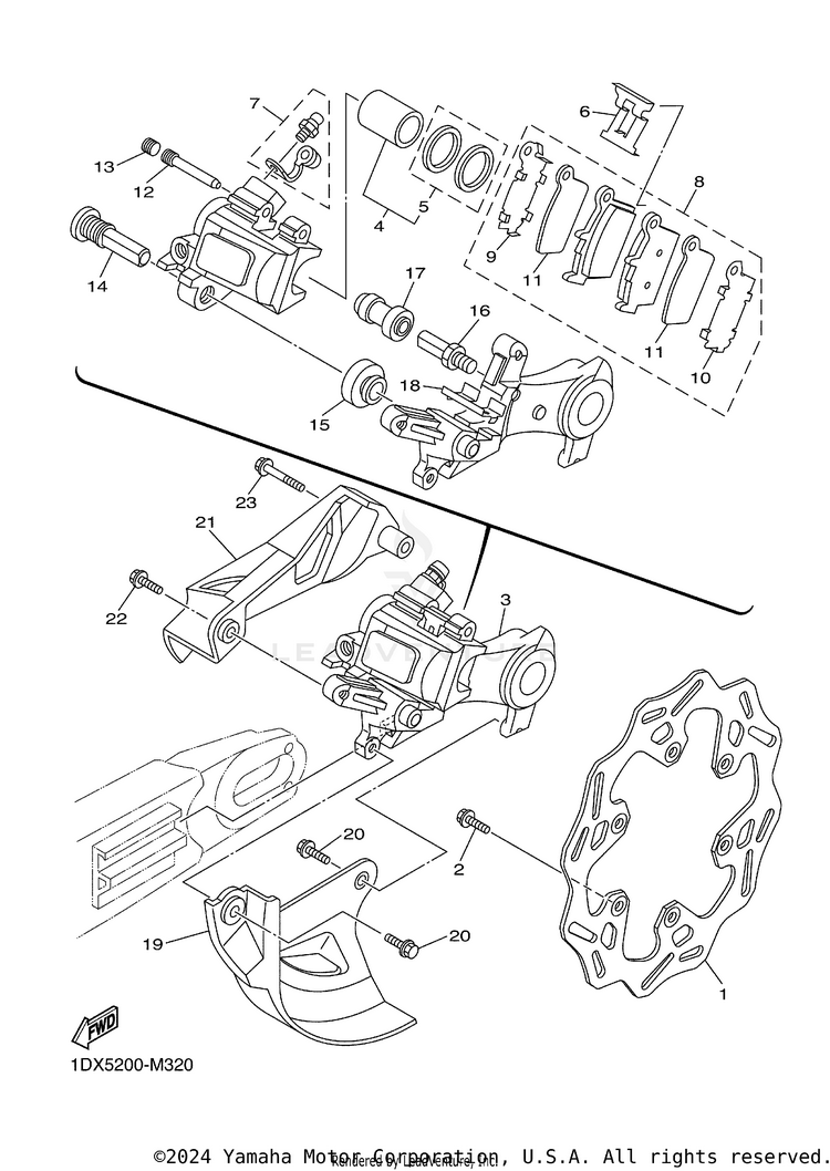 Rear Brake Caliper Schematic
