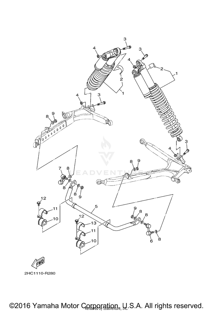 Rear Suspension YXZ1000R EPS - YXZ10YMXHO - 2017 Schematic