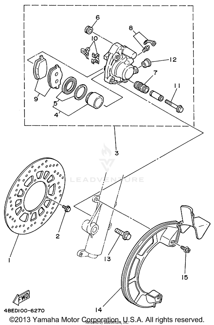 Front Brake Caliper Schematic