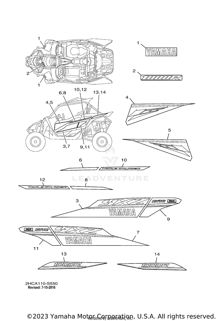 Graphics YXZ1000R EPS - YXZ10YMXHL - 2017 Schematic