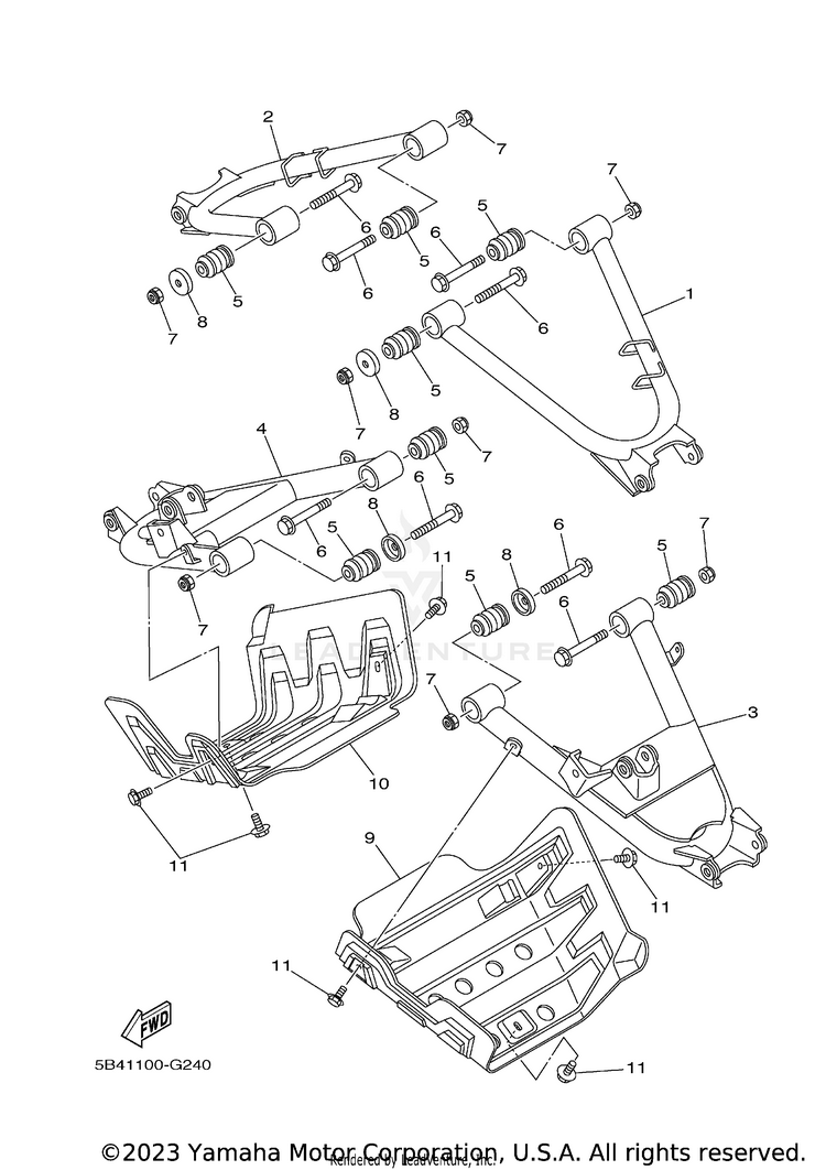Rear Arm RHINO 700 FI  SPECIA - YXR7FSEYB - 2009 Schematic