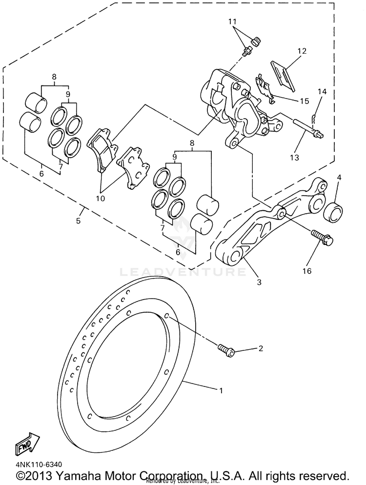 Rear Brake Caliper Schematic