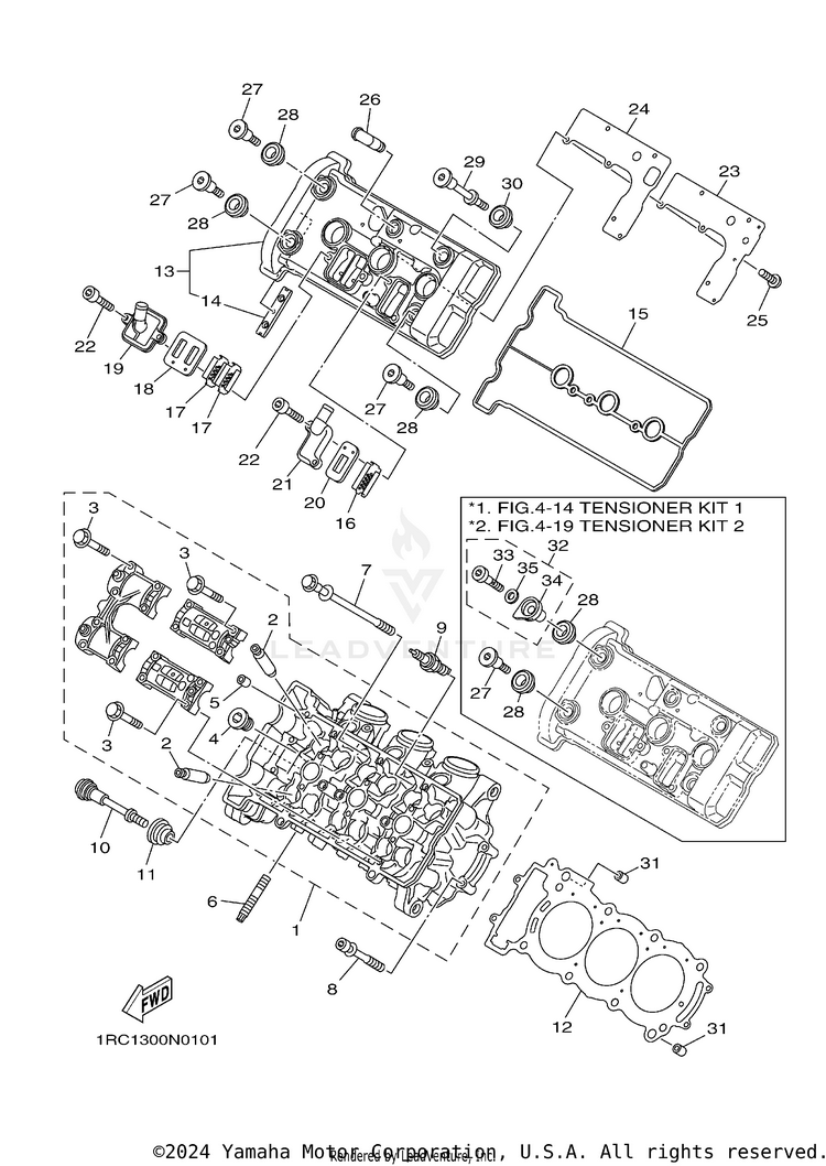 Cylinder Head FJ09 CA - FJ09GCB - 2016 Schematic