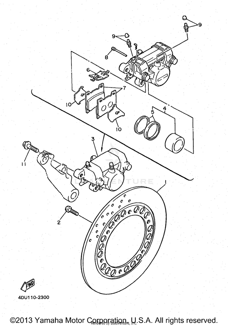 Rear Brake Caliper Schematic