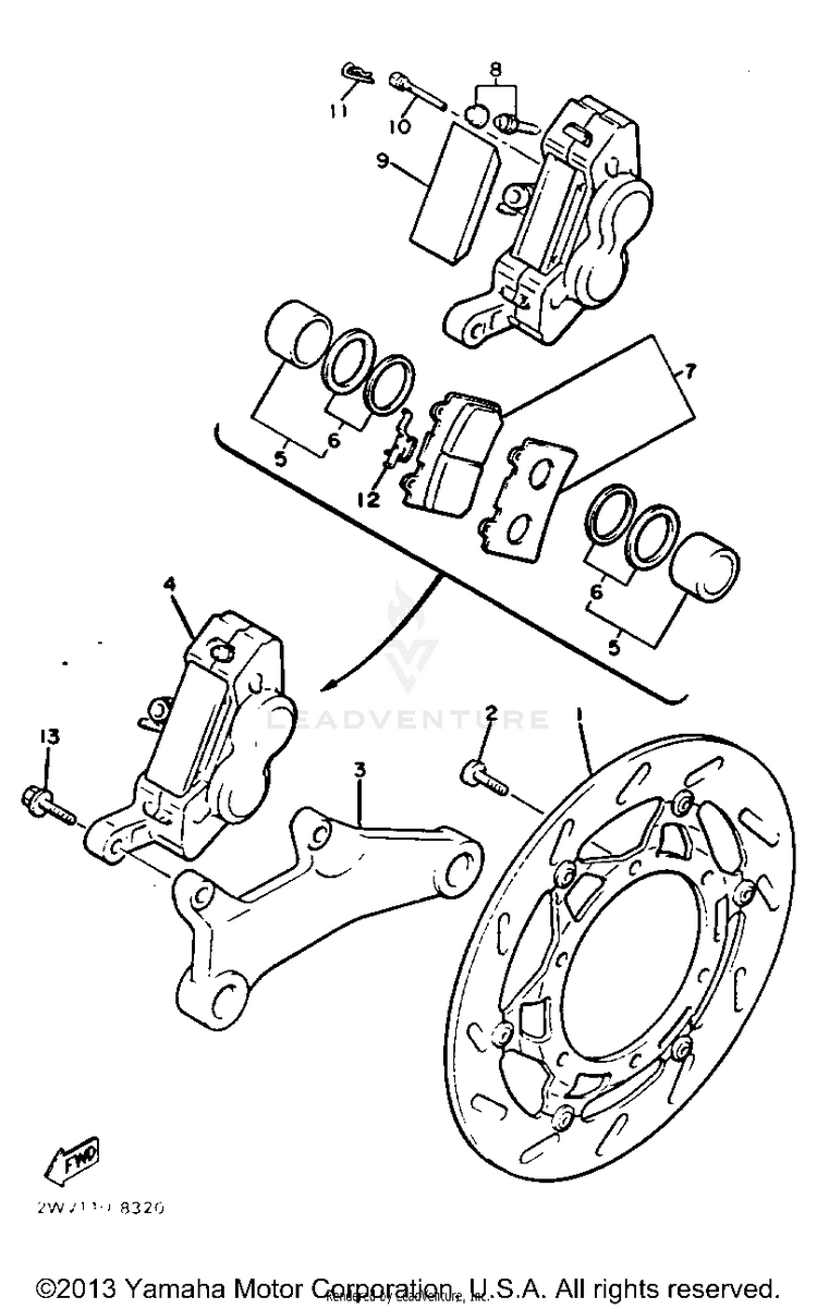 Rear Brake Caliper Schematic