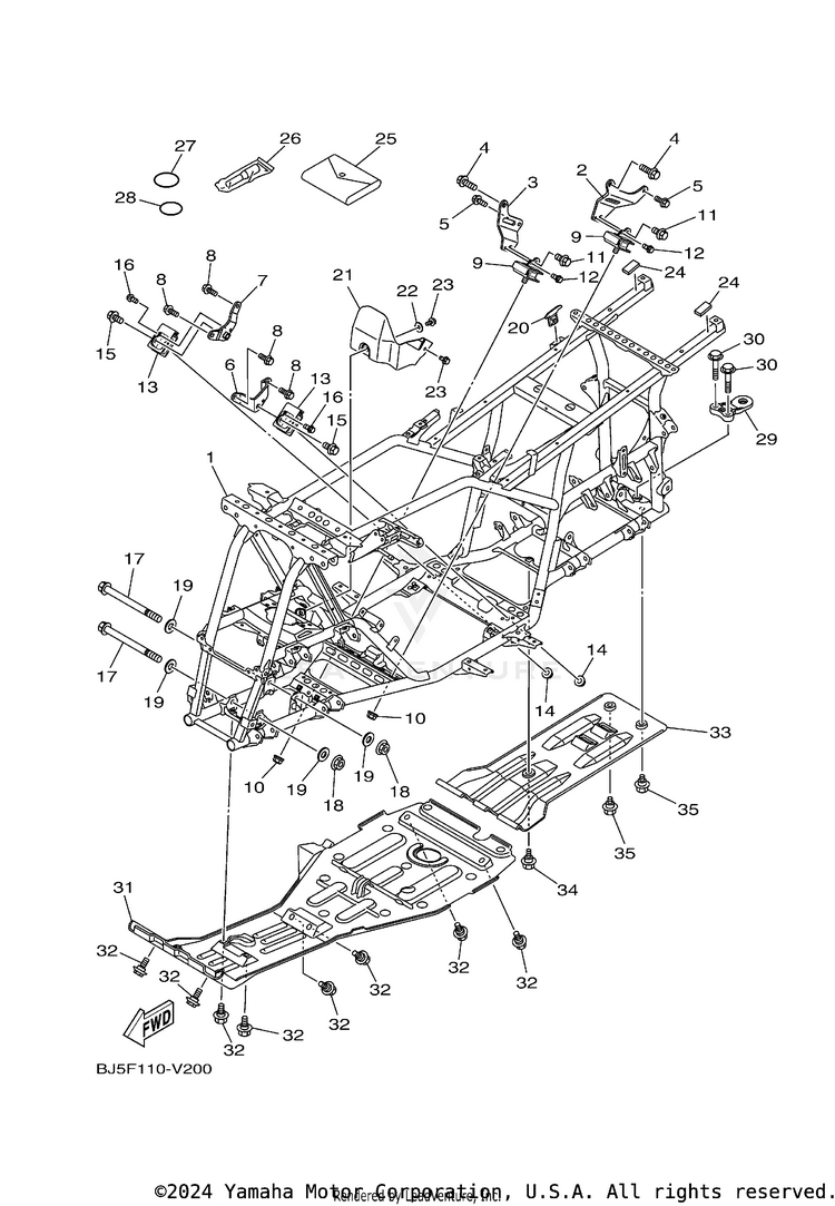 Frame KODIAK 450 - YFM45KDXMG - 2021 Schematic