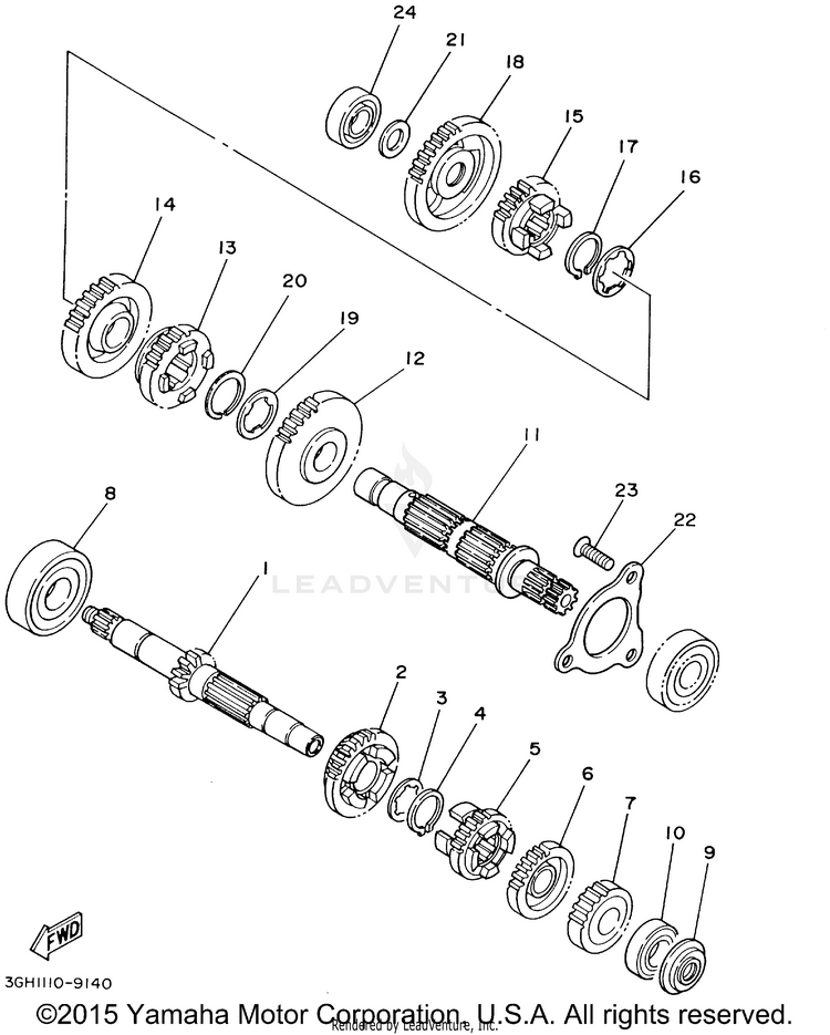 Transmission BEAR TRACKER 2WD_REALTREE - YFM250XHP - 2002 Schematic