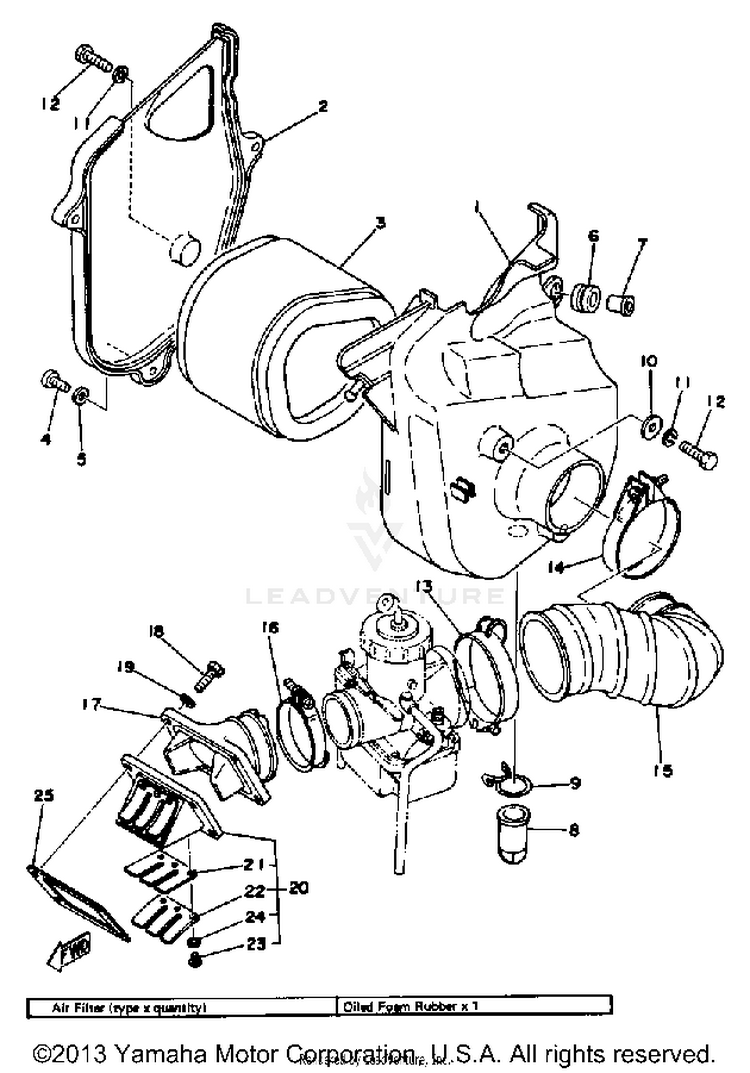 Intake Yz400d E Schematic