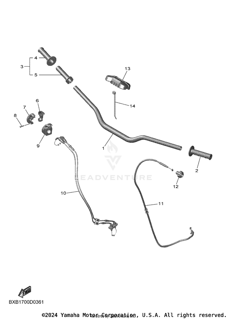 Steering Handle & Cable Schematic