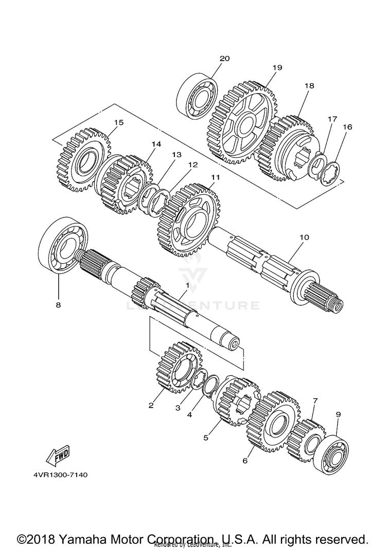 Transmission V STAR 650 CLASSIC C - XVS65AWC - 2007 Schematic