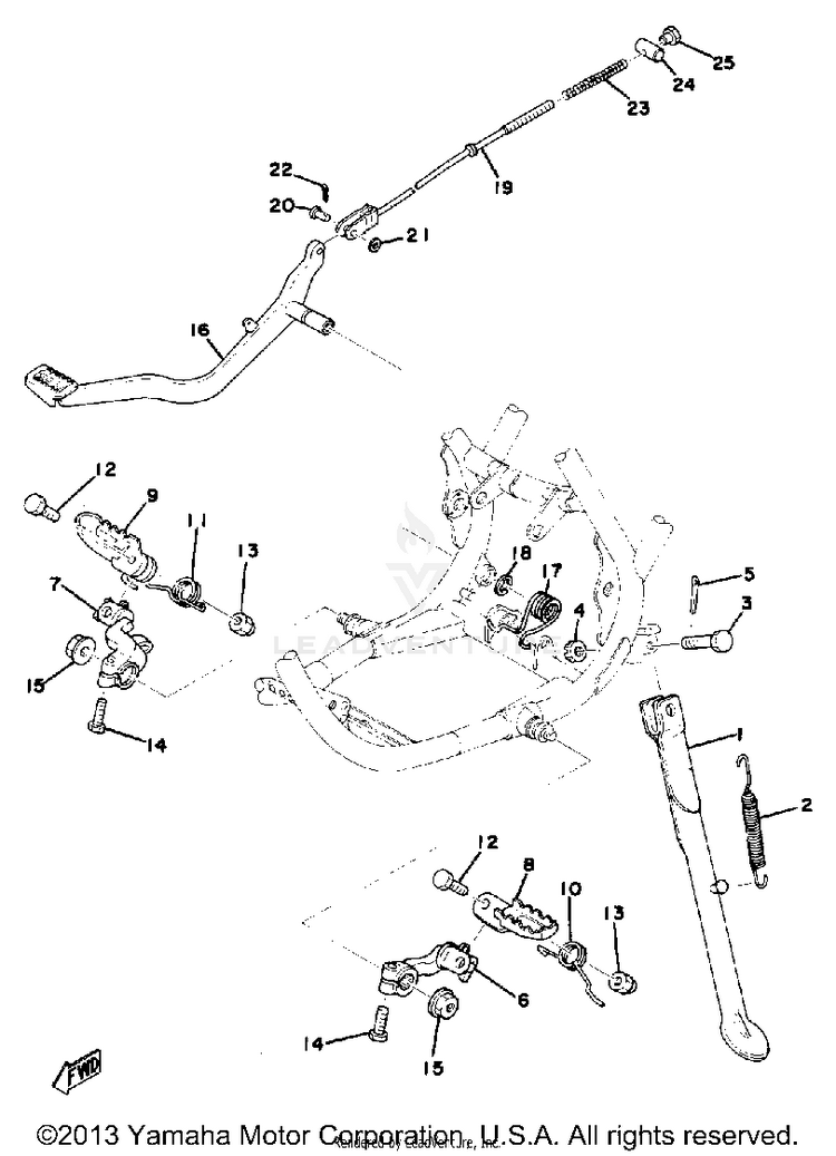 Stand-Footrest-Brake Pedal Schematic