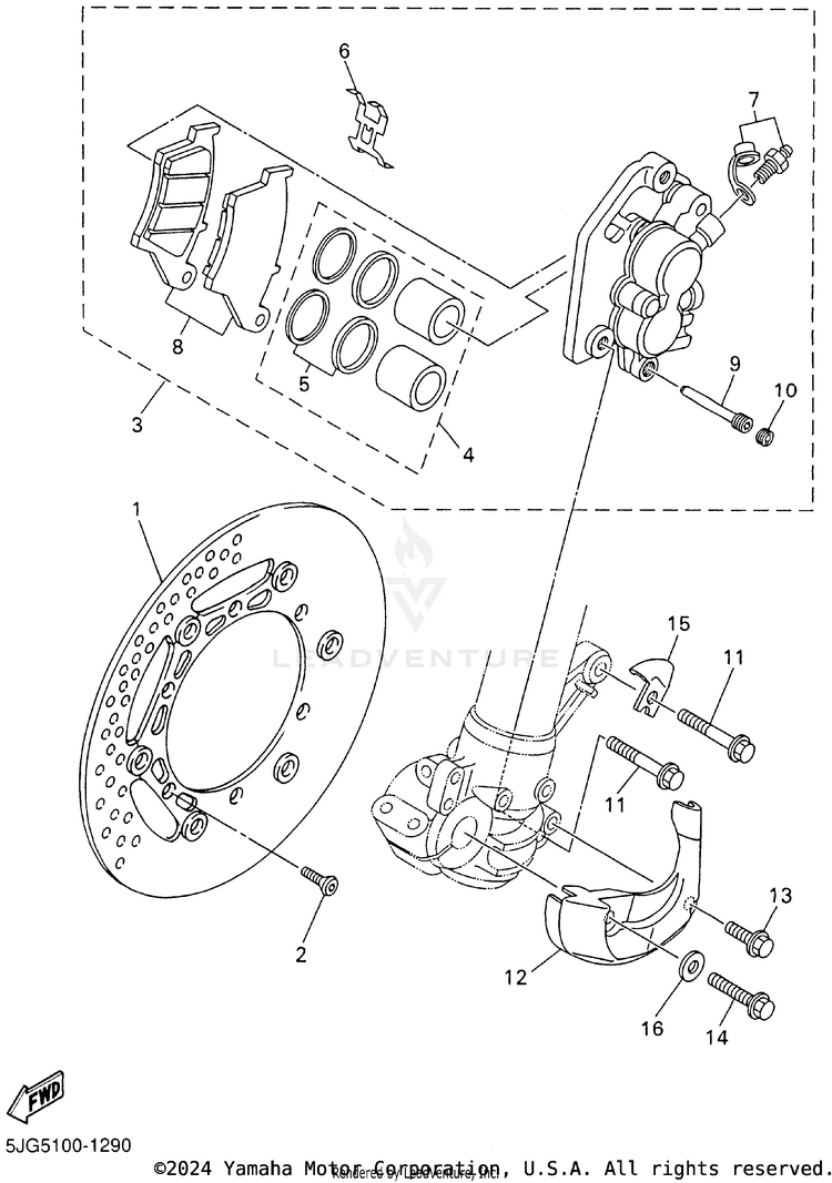 Front Brake Caliper Schematic