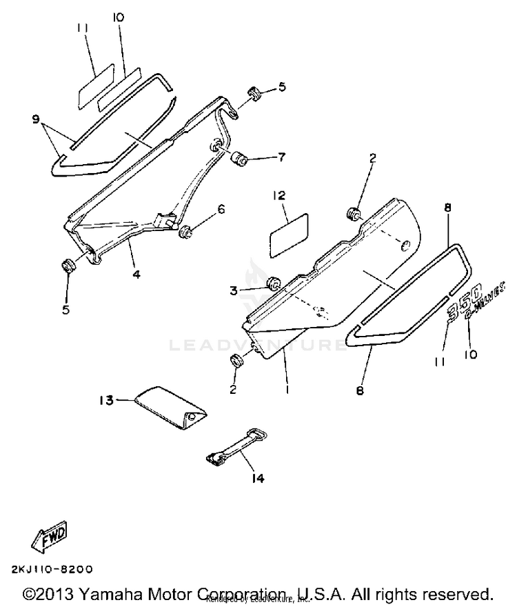 Side Cover (Non-California Model) Schematic