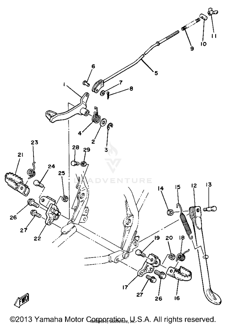 Stand - Footrest Schematic