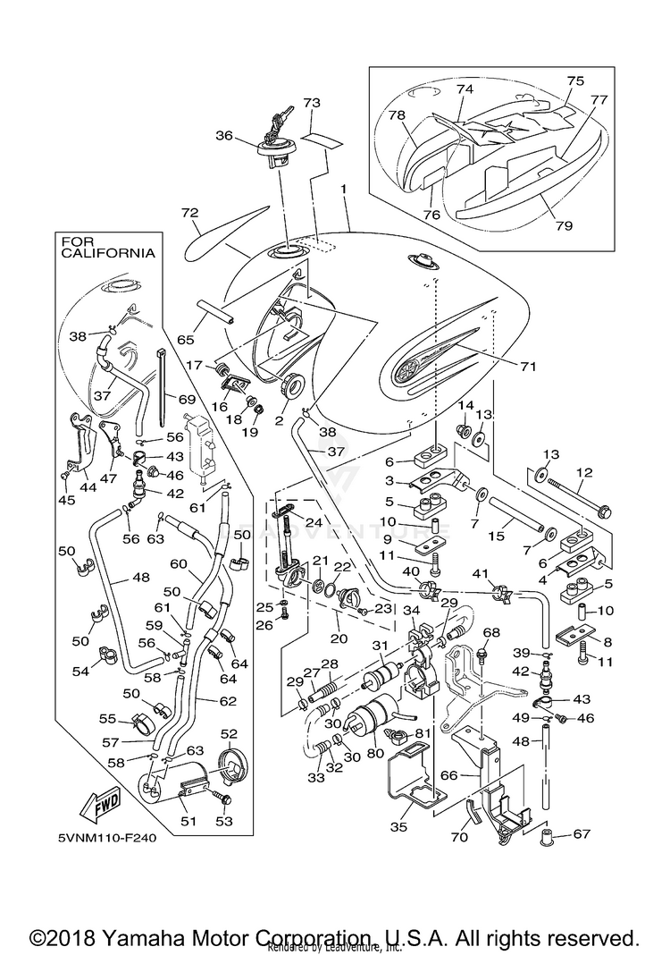 Fuel Tank ROAD STAR CA - XV17AWWC - 2007 Schematic