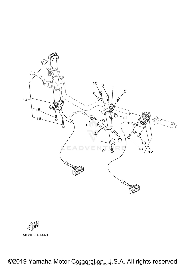 Handle Switch Lever MT07 - MT07JCGY - 2018 Schematic
