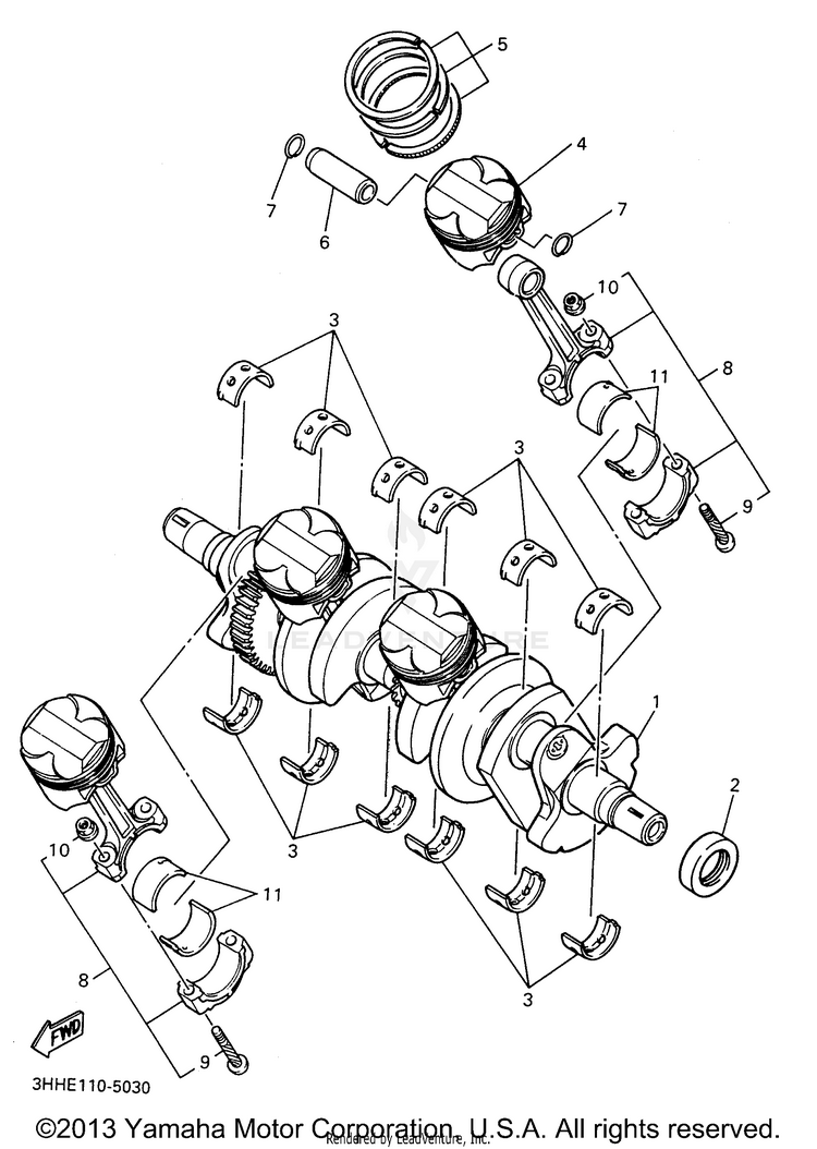 Crankshaft Piston Schematic