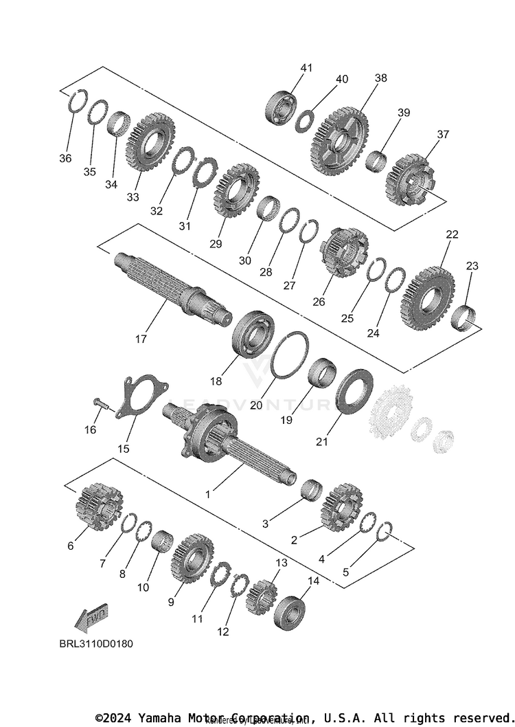 Transmission TENERE 700 WORLD RAI - XTZ7WRTCB - 2026 Schematic