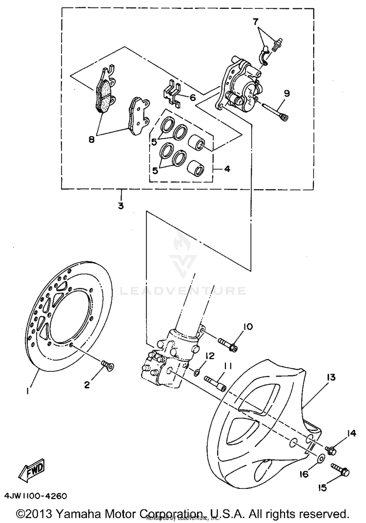 Front Brake Caliper Schematic