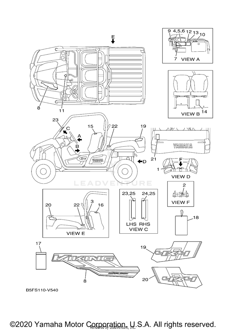 Emblem Label 1 VIKING EPS - YXM70VPALG - 2020 Schematic