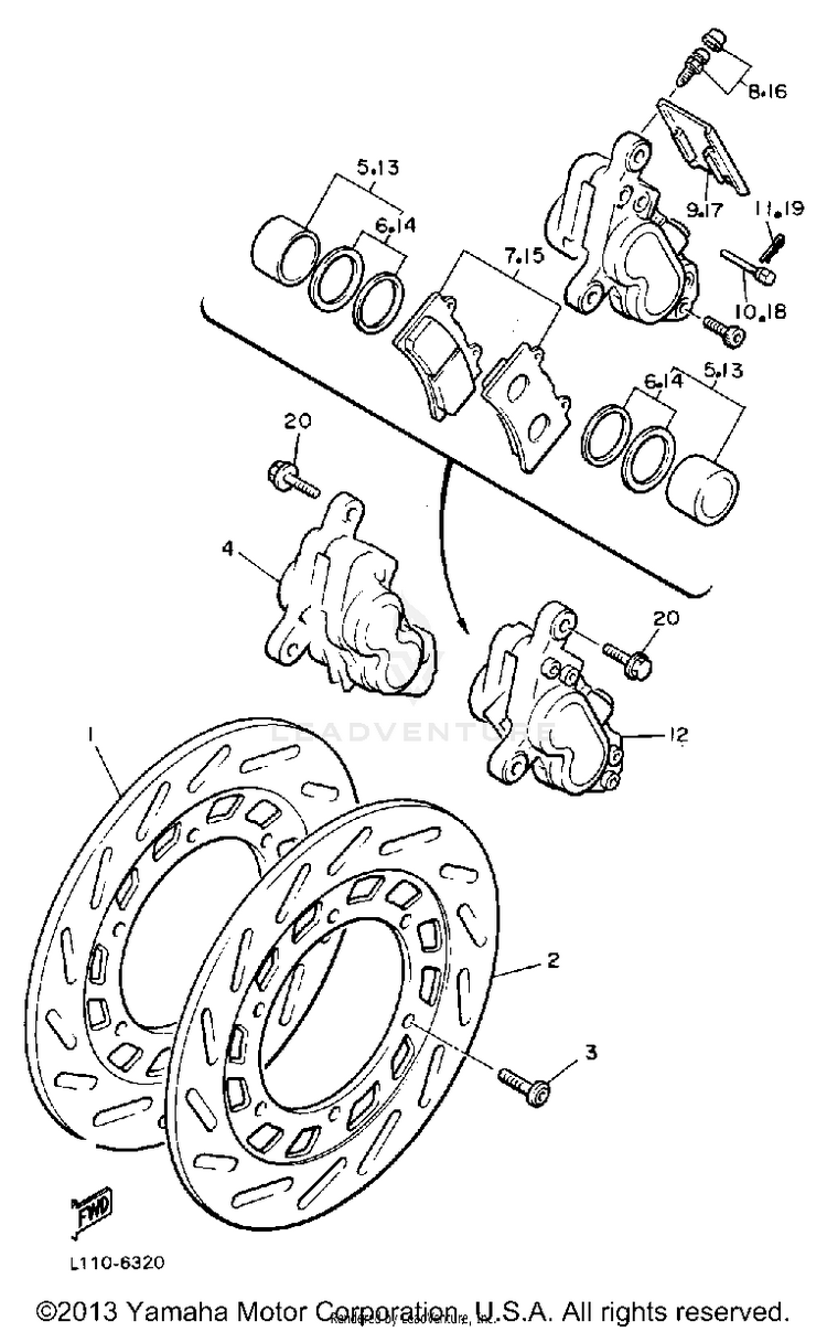 Front Brake Caliper Schematic