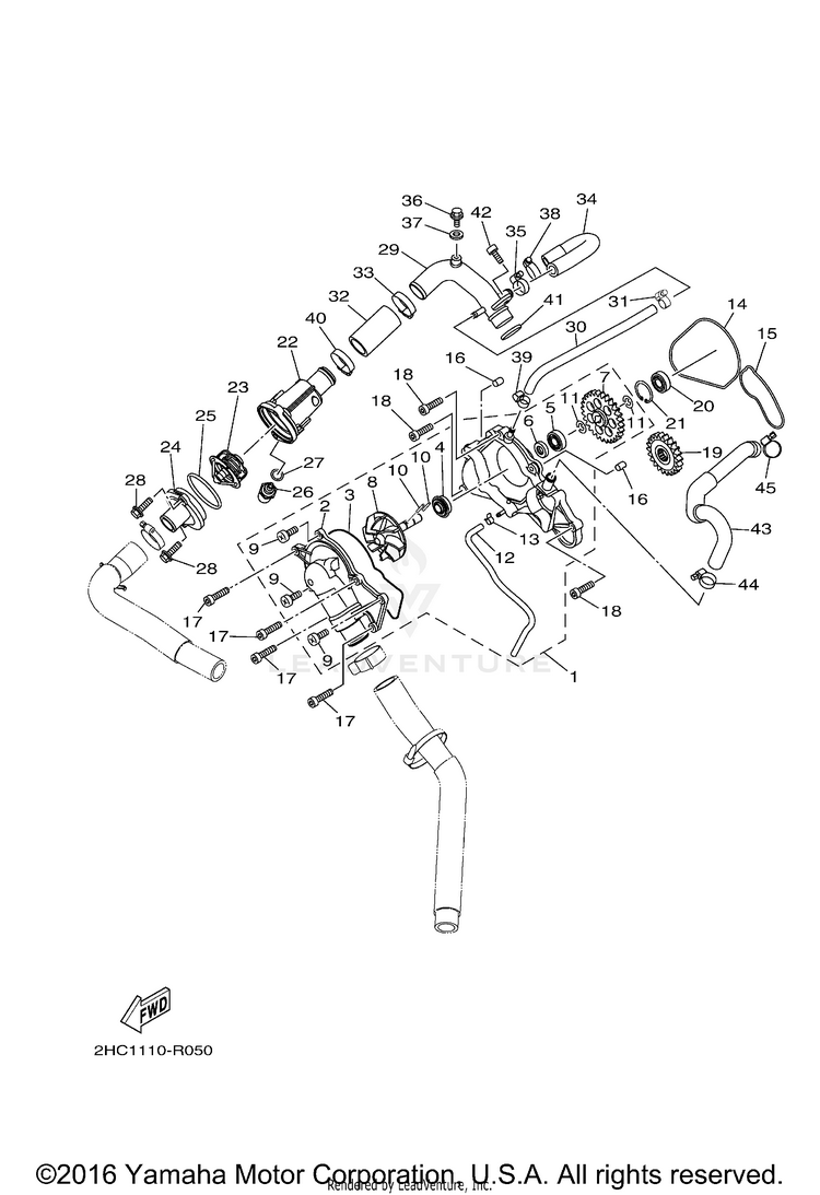 Water Pump YXZ1000R EPS - YXZ10YMXHO - 2017 Schematic