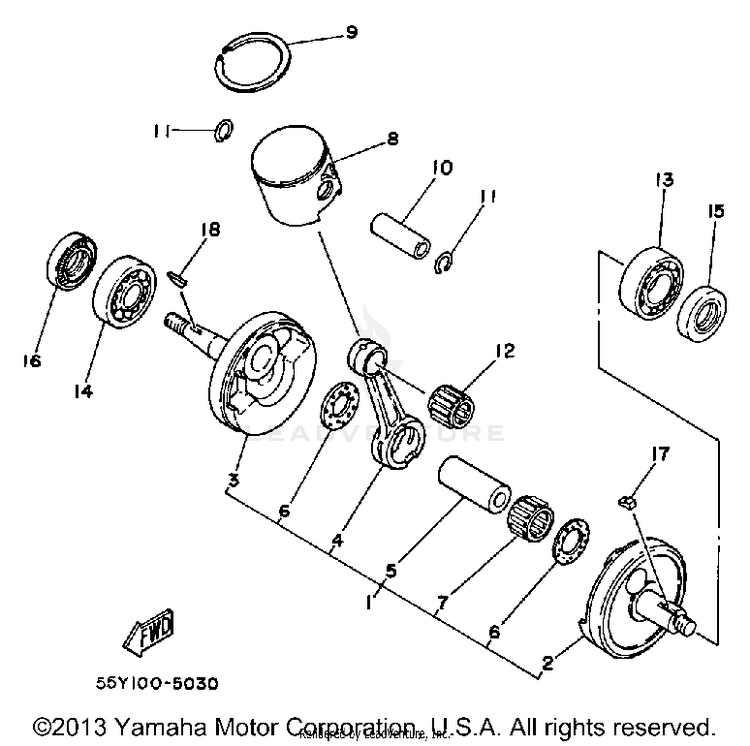 Crankshaft - Piston Schematic
