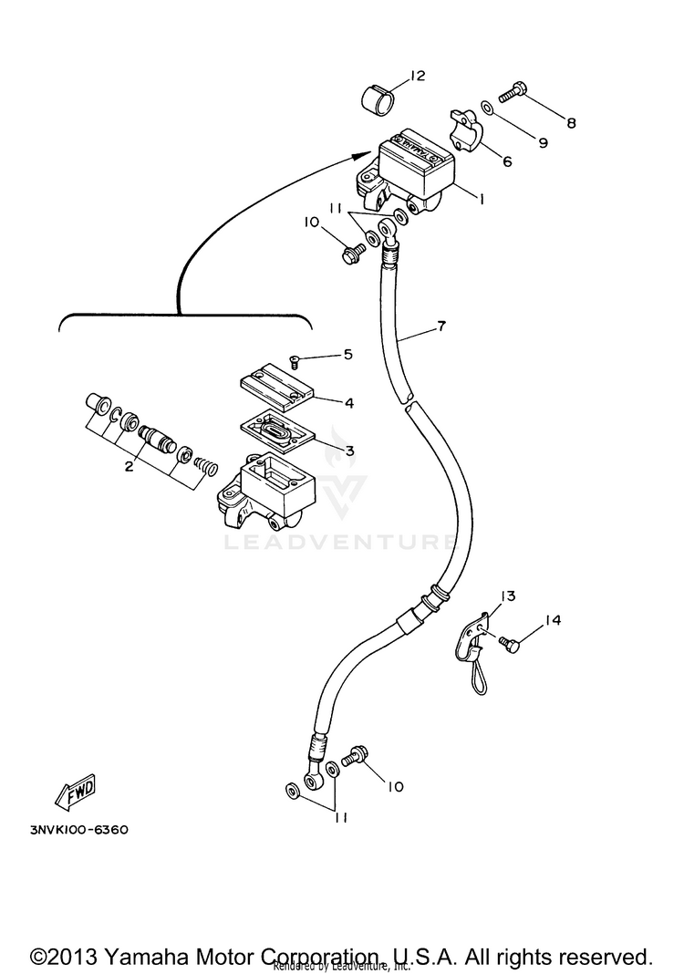 Front Master Cylinder Schematic