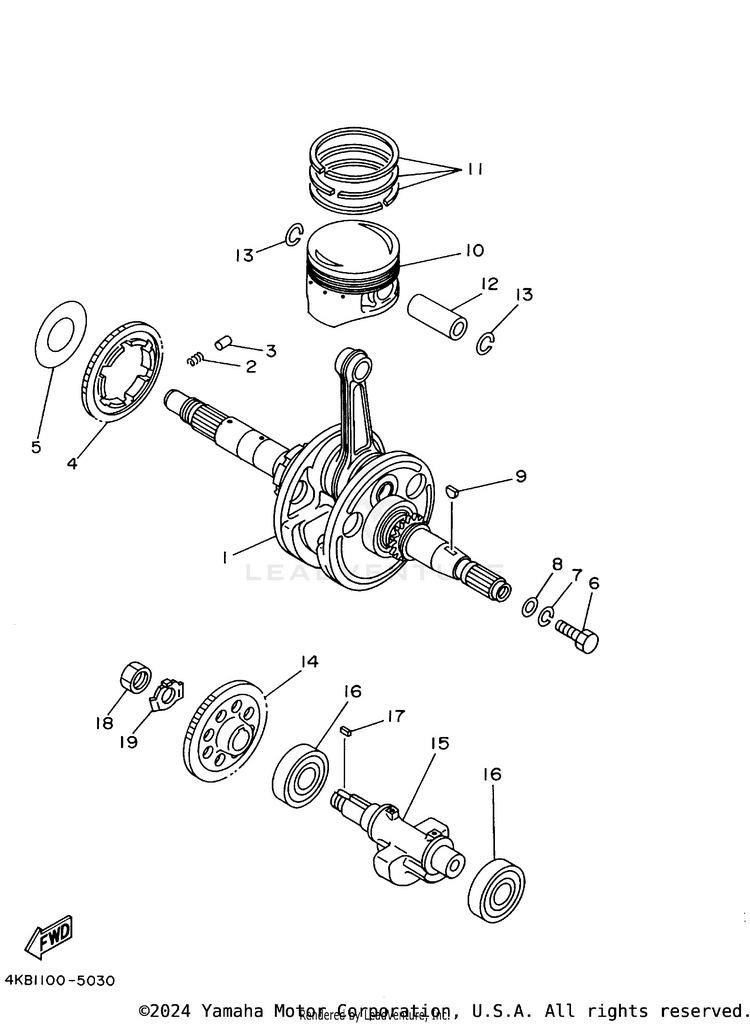Crankshaft. Piston Schematic