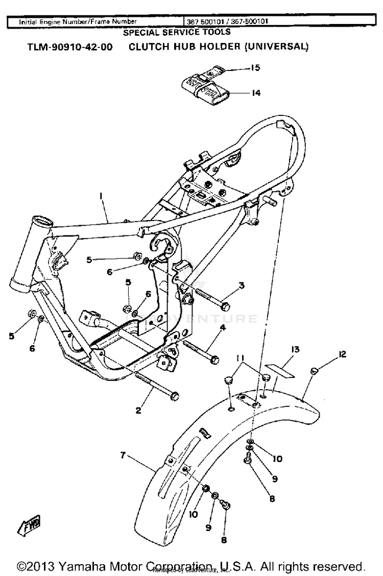 Frame - Rear Fender GTMXF - 1979 Schematic