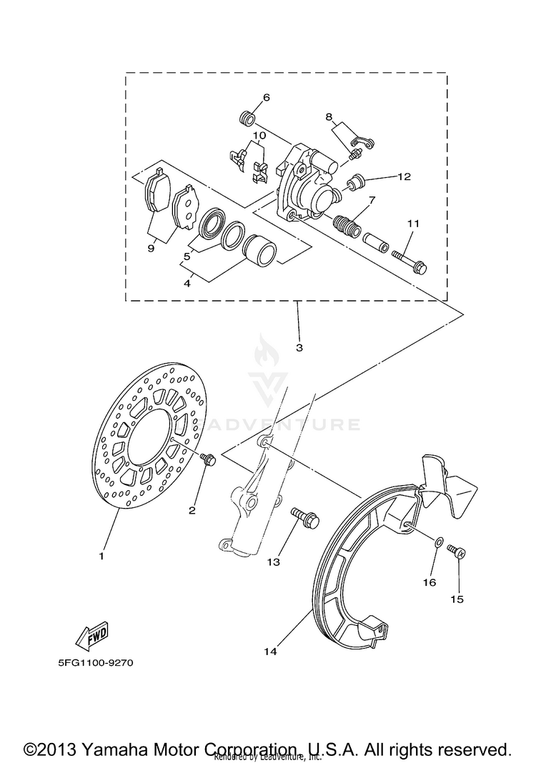 Front Brake Caliper Schematic