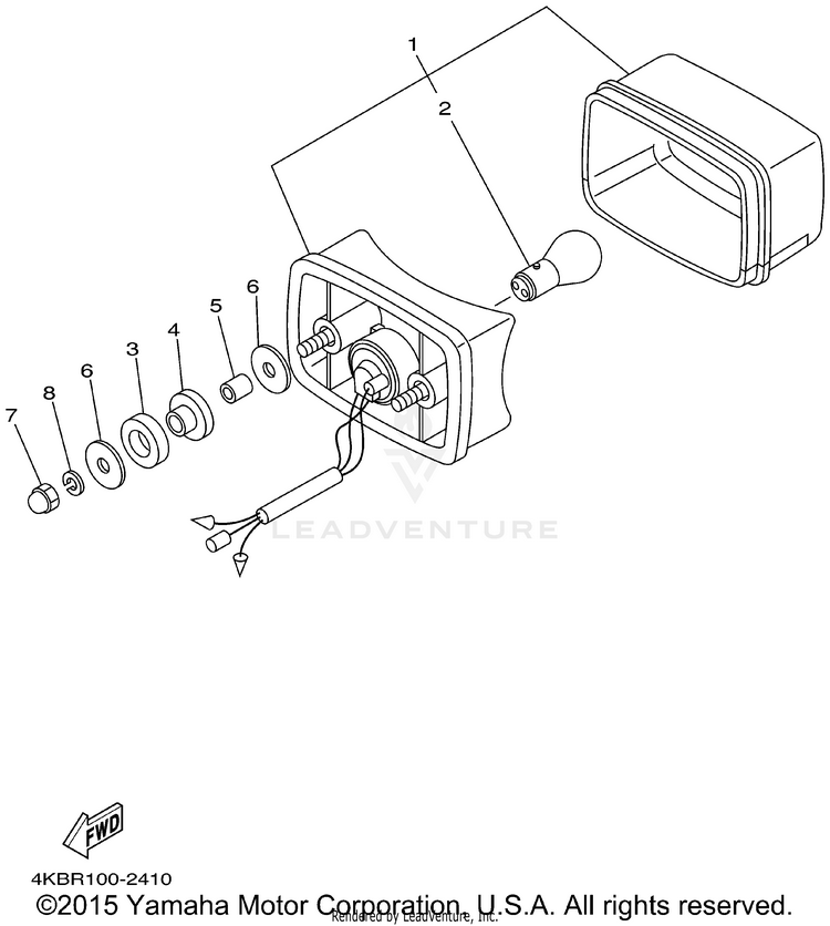 Taillight BEAR TRACKER 2WD_REALTREE - YFM250XHP - 2002 Schematic