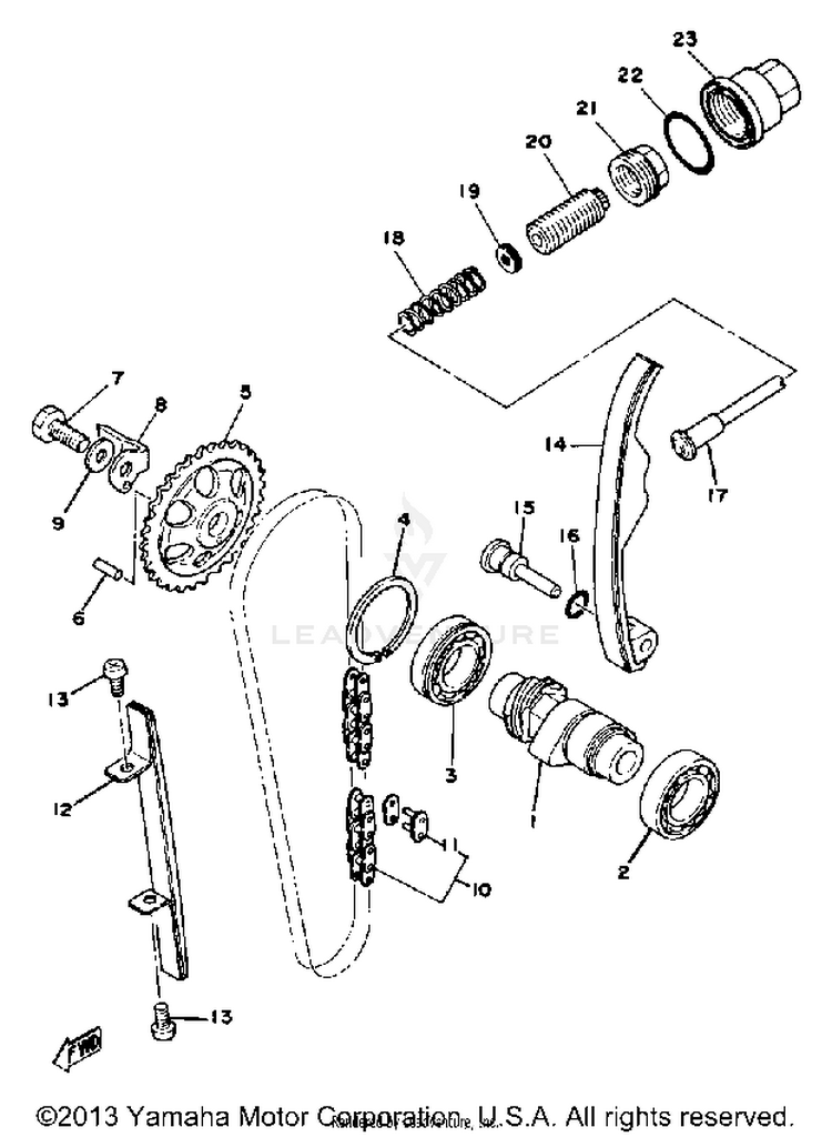 Camshaft - Chain XT500E - 1978 Schematic