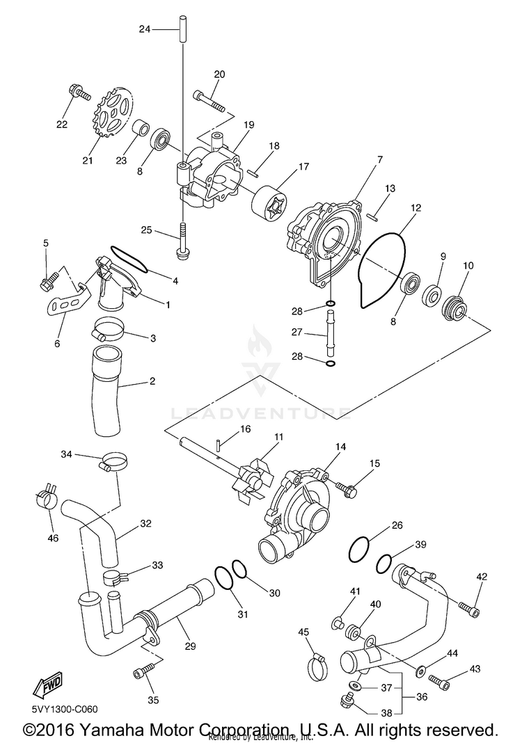 Water Pump R1 - YZFR1VC - 2006 Schematic
