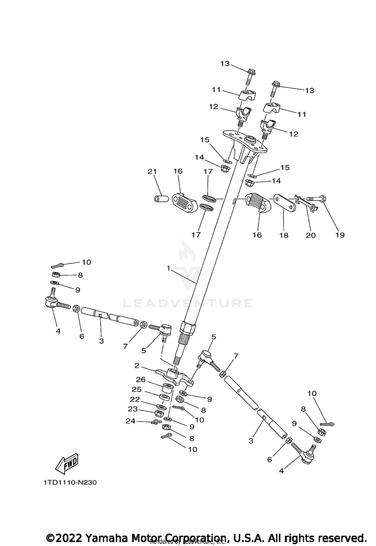 Steering YFZ450R SE - YFZ45YSSNB - 2022 Schematic