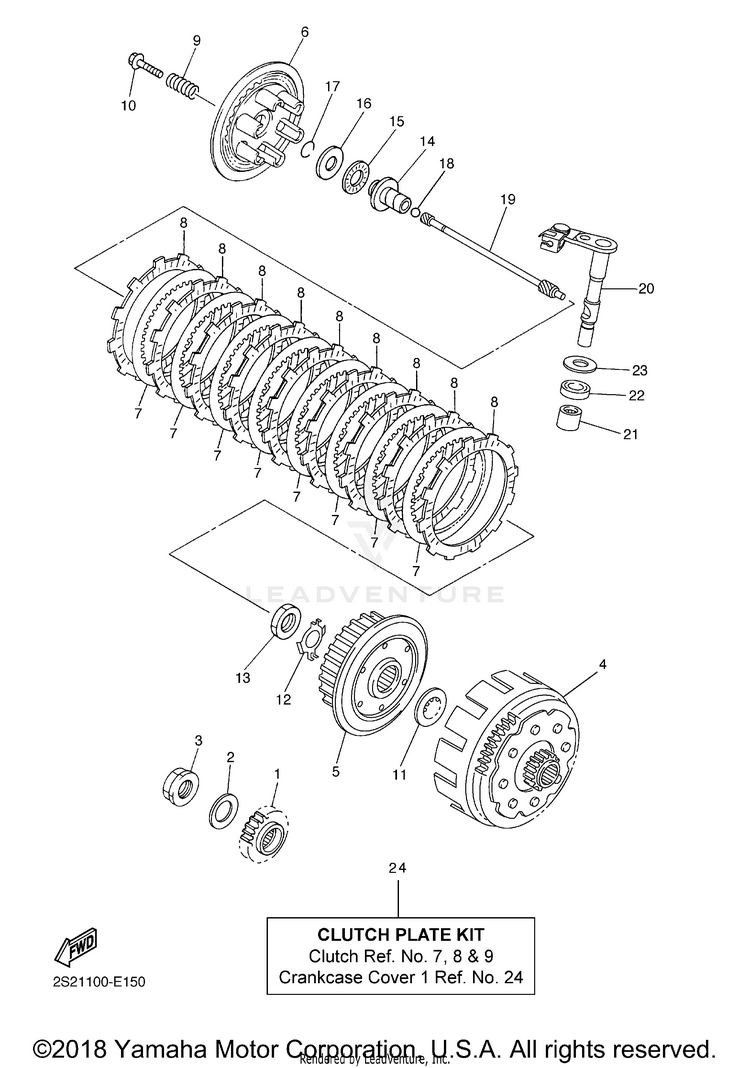 Clutch YZ450F - YZ450FV - 2006 Schematic