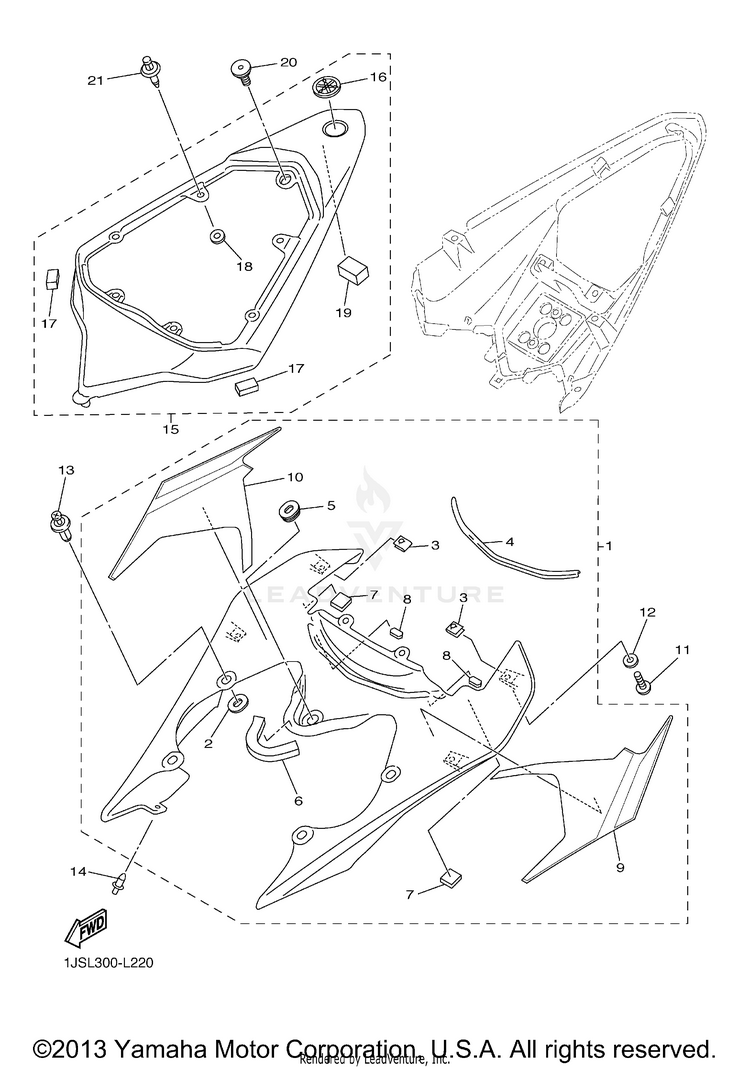 Side Cover YZFR6 WORLD GP 50TH ANNIVERSARY - YZFR6BCGP - 2012 Schematic