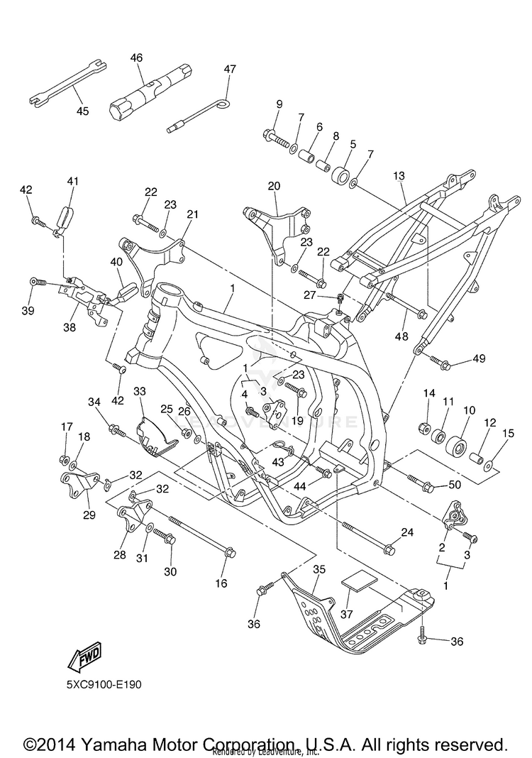 Frame YZ250F - YZ250FV - 2006 Schematic