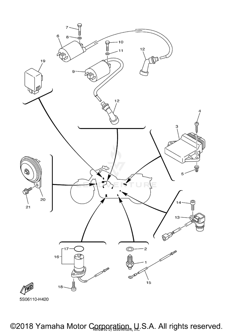 Electrical 1 V STAR 1100 CLASSIC - XVS11AWYCG - 2009 Schematic