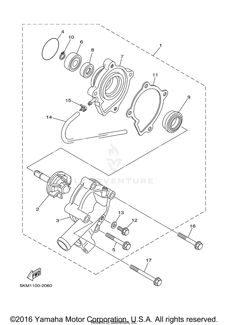 Water Pump GRIZZLY 660 - YFM66FAT - 2005 Schematic