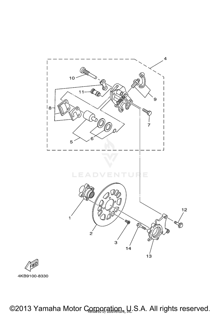 Rear Brake Caliper Schematic