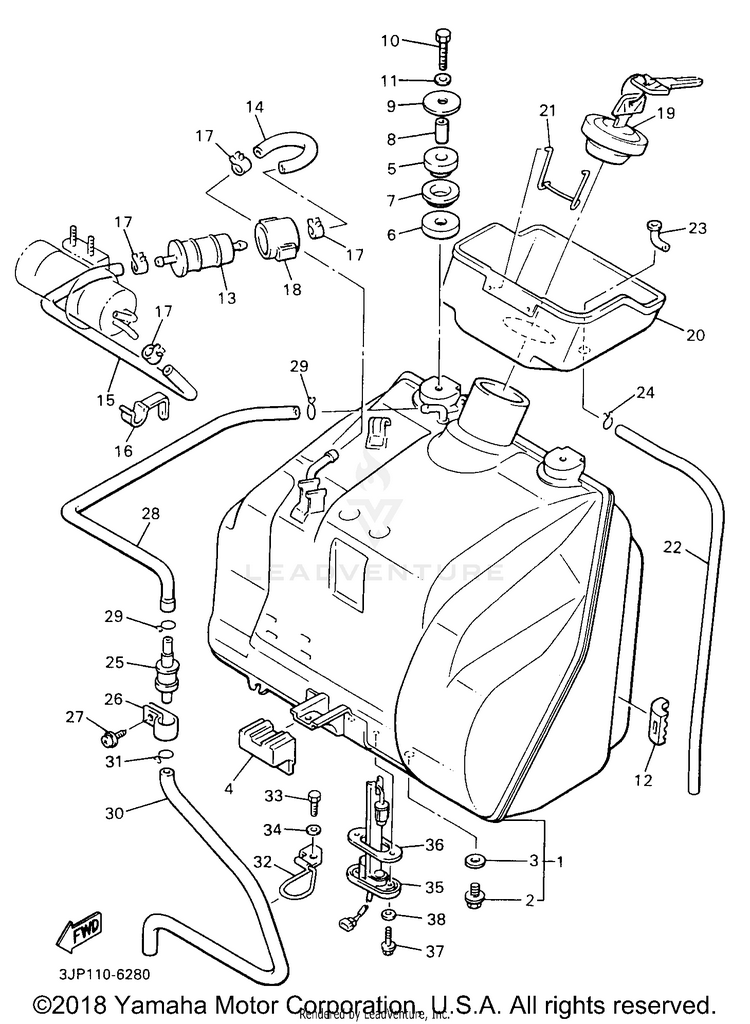 Fuel Tank Non California Schematic