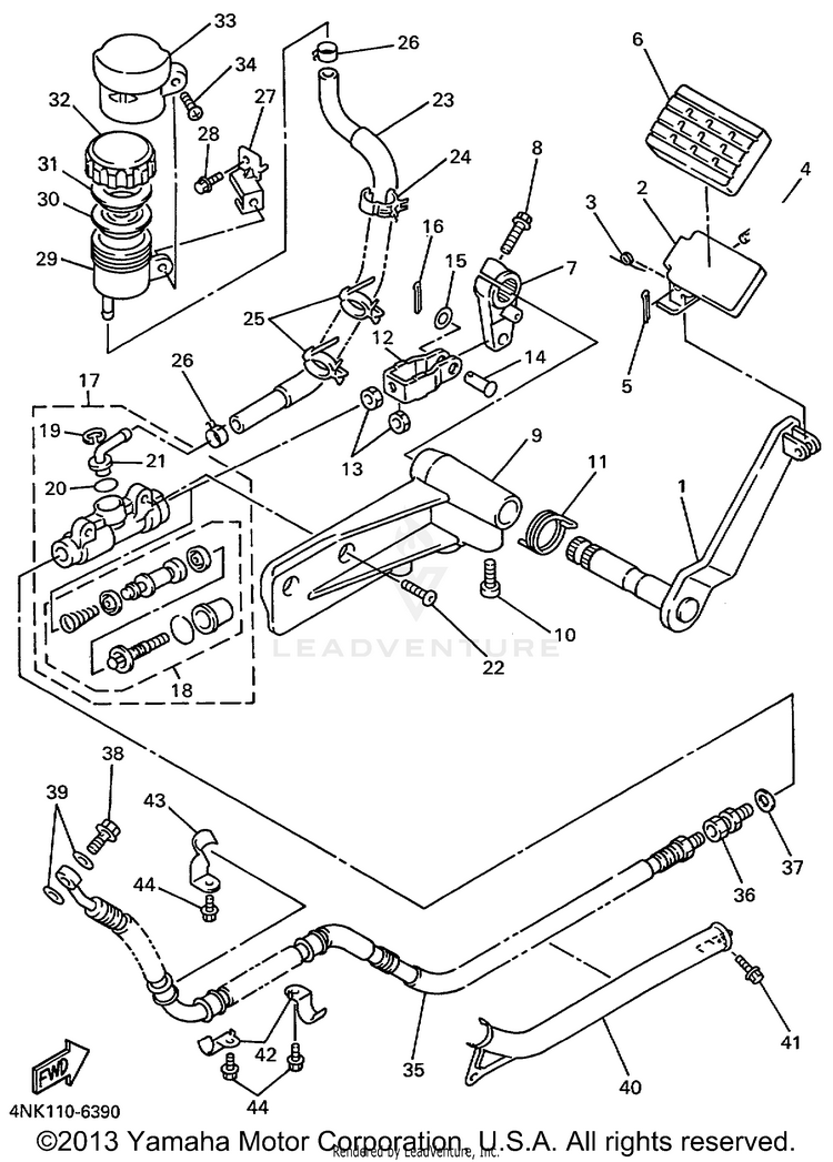 Rear Master Cylinder Schematic